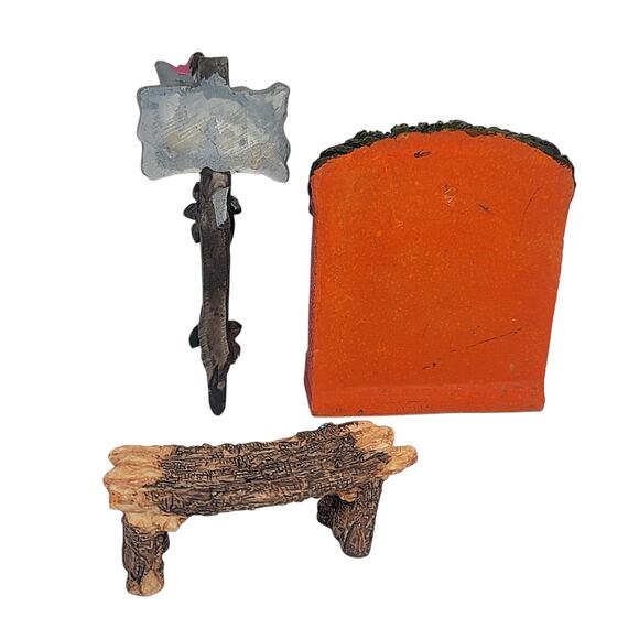 Vtg Fairy Garden Lot Mini Furniture Swing Windmill Well Fence Accessories 20pc - Picture 12 of 13